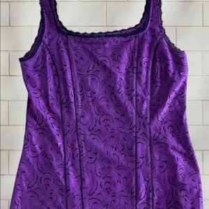 White House black market “corset” style tank rich purple color Sz L